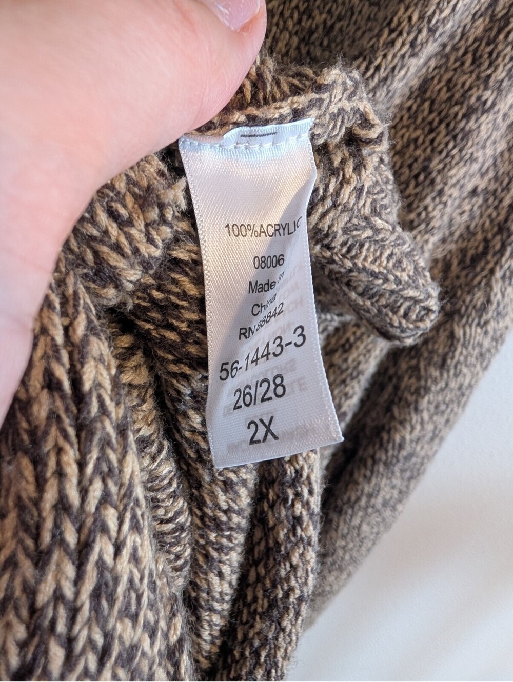 Woman Within 26/28 Plus Long Brown Heathered Knit Button Front Cardigan Pockets - Picture 5 of 5